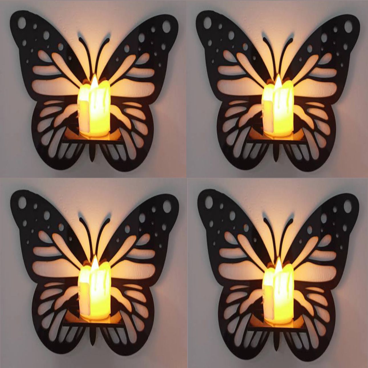 Pack of 3 Decorative Butterfly Wall Shelf