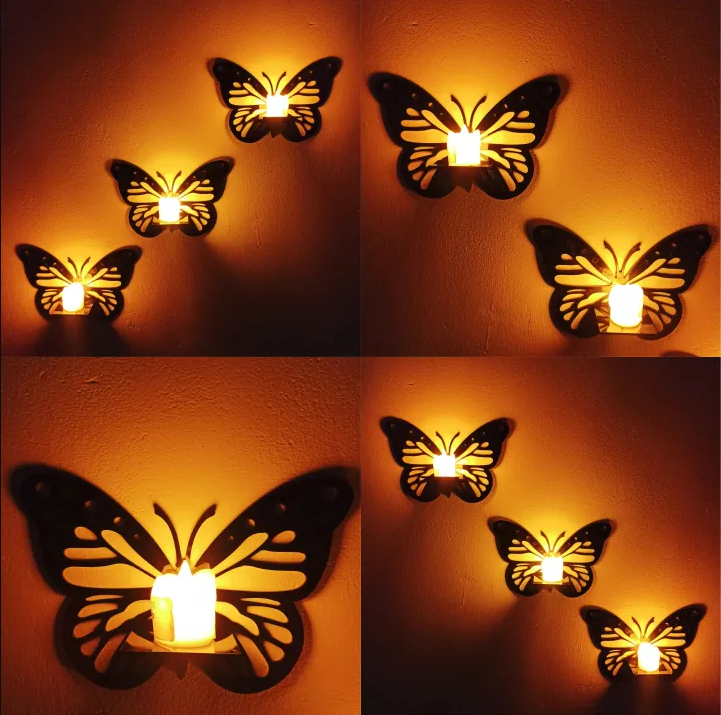 Pack of 3 Decorative Butterfly Wall Shelf